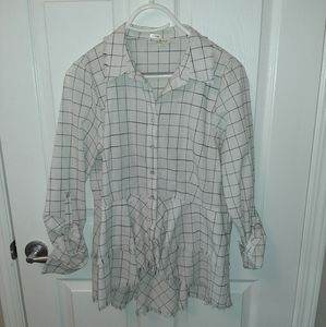 High-low Button-down Blouse